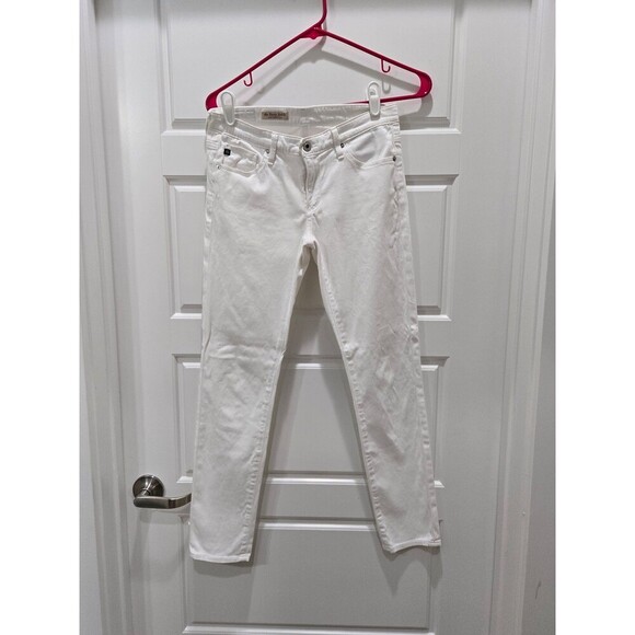 AG ADRIANO GOLDSCHMIED THE STEVIE ANKLE SLIM STRAIGHT LEG WHITE JEANS WOMEN 27 - Picture 2 of 12